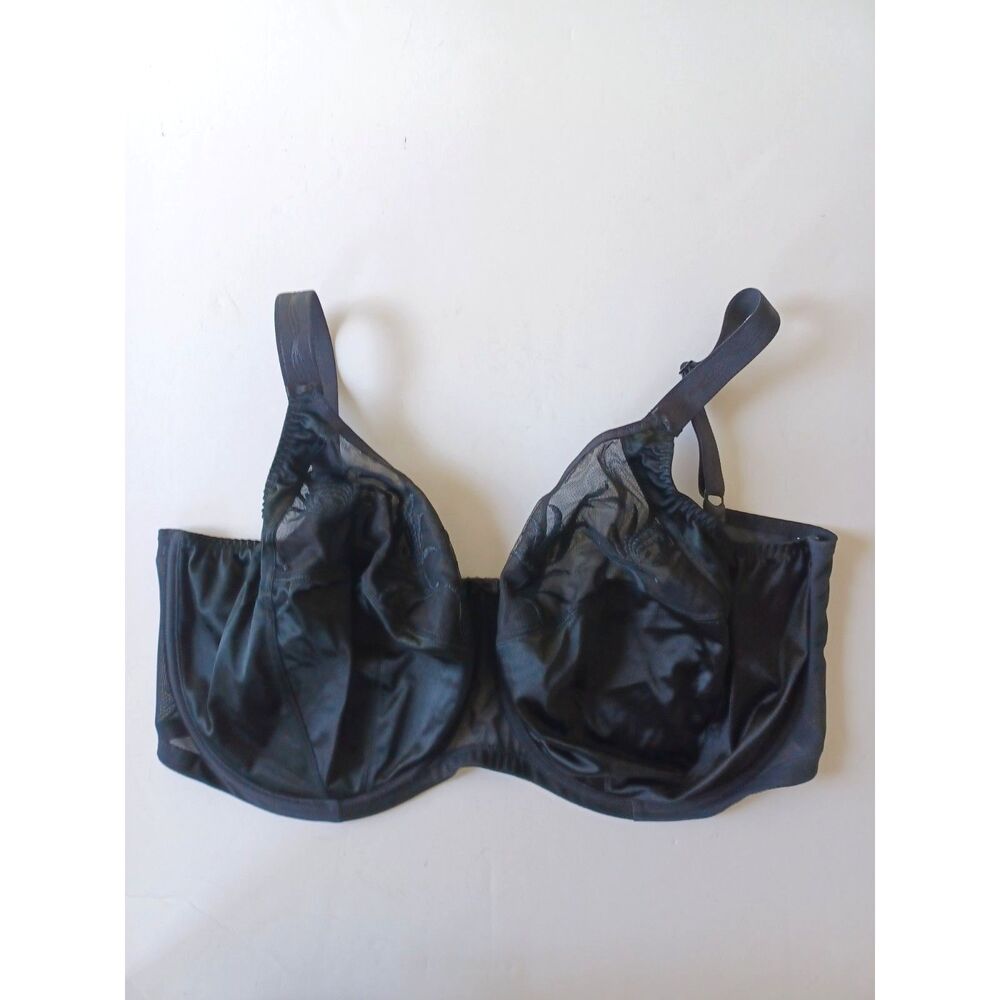 Elomi Sz 38L 38HH 8030 Caitlyn Underwire Side Support Bra Black Full Cup
